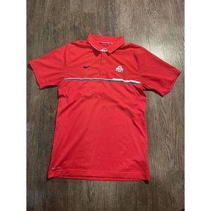 OHIO STATE Buckeyes Men's Nike Polo Dress Shirt Dri-fit RED Size S
